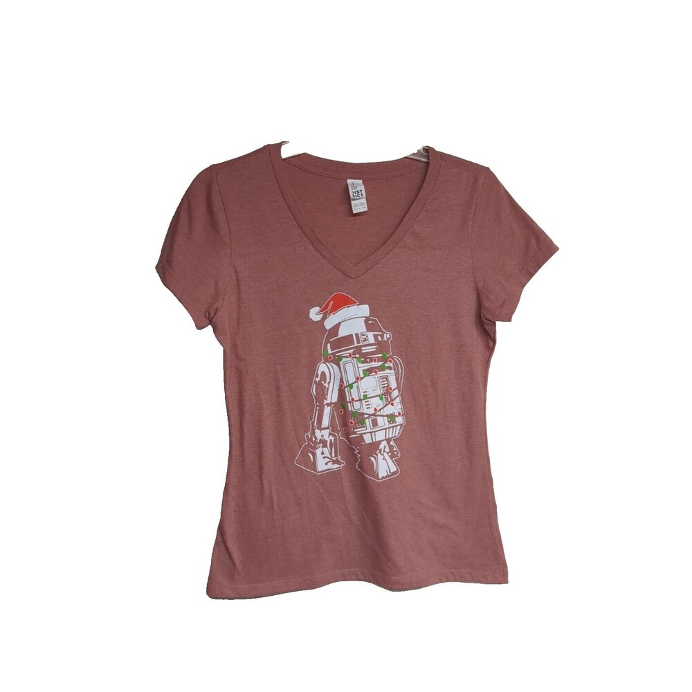 Star Wars R2-D2 T-Shirt Women Small District Genuine Apparel Holidays Tee Red S
